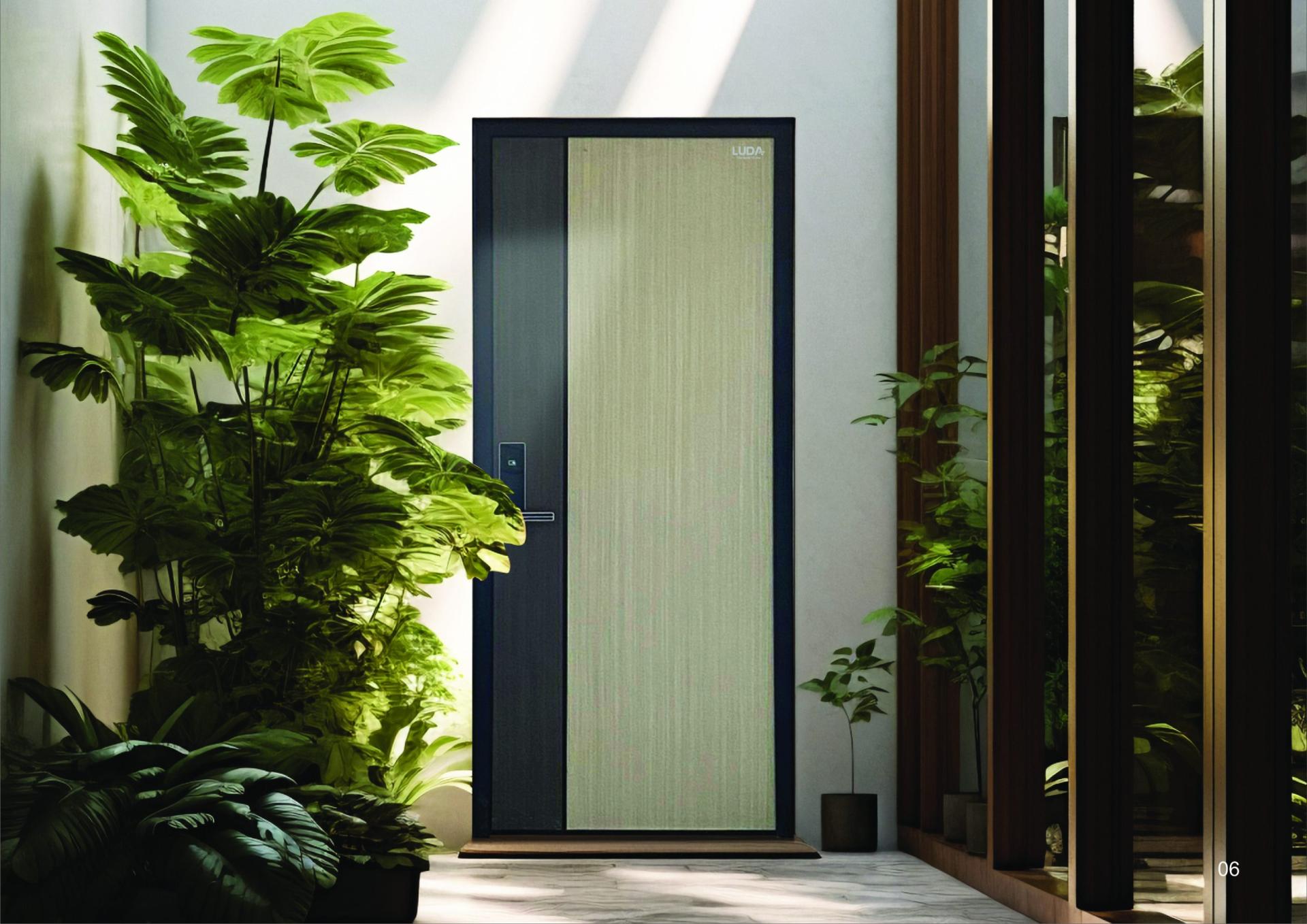 Cửa đi bằng nhôm tổ ong 